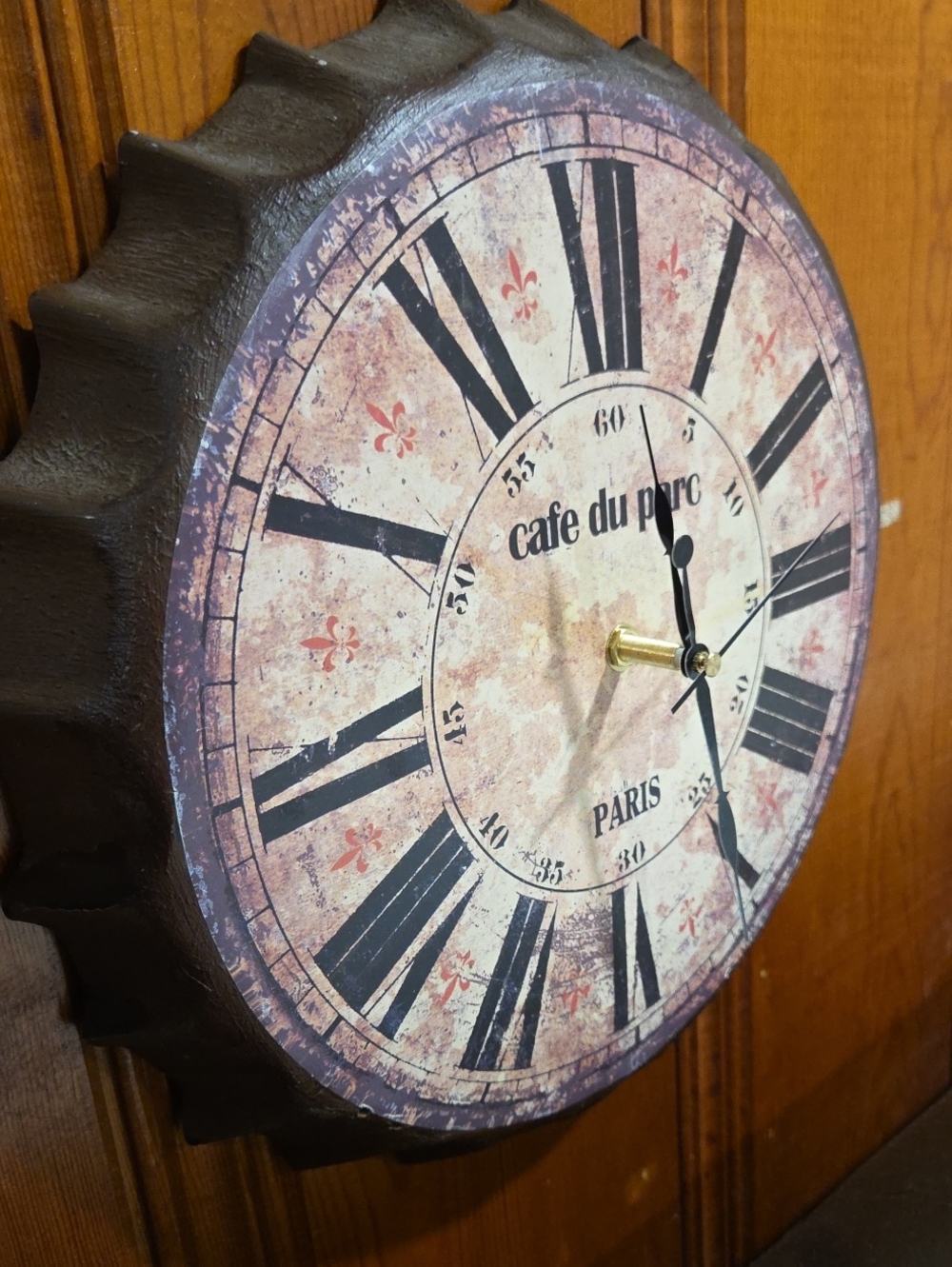 Cafe du Parc Paris Bottle Cap Wall Clock - Black & Cream